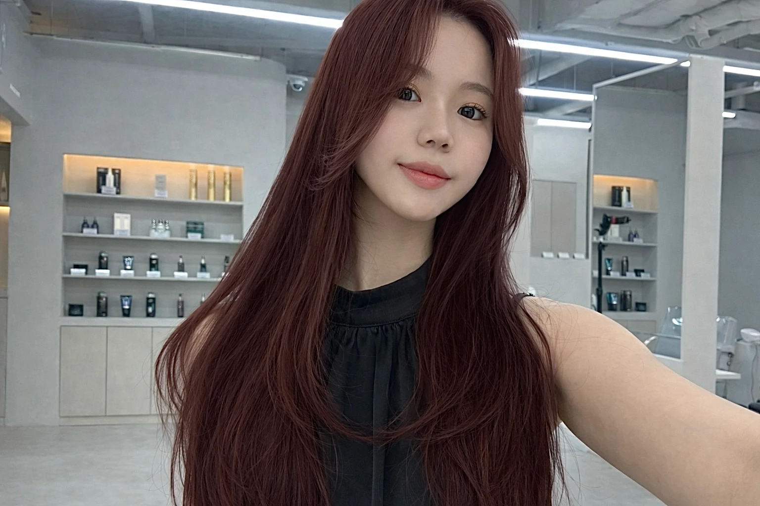심소희 · 레이어드컷 레드브라운